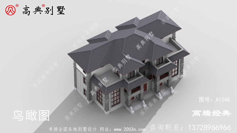 柳州市新农村三层房屋别墅设计图，带车库